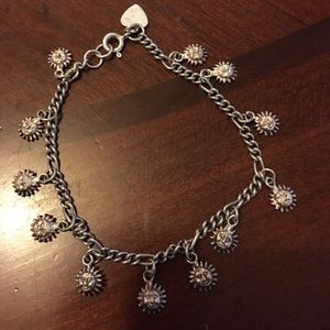 Sterling silver sun anklet